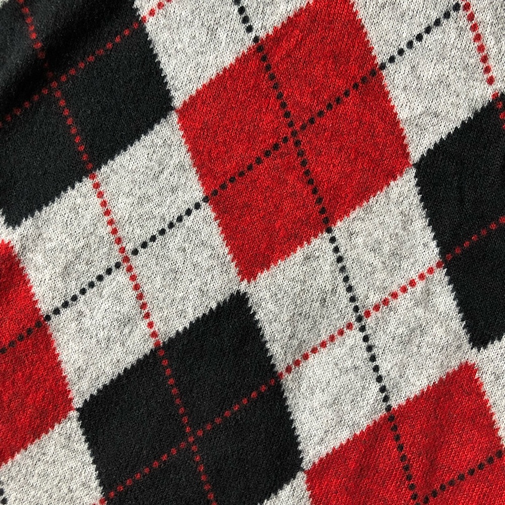 Pattyboutik Dark Academia V-Neck Argyle Sweater Size Medium - Picture 3 of 4